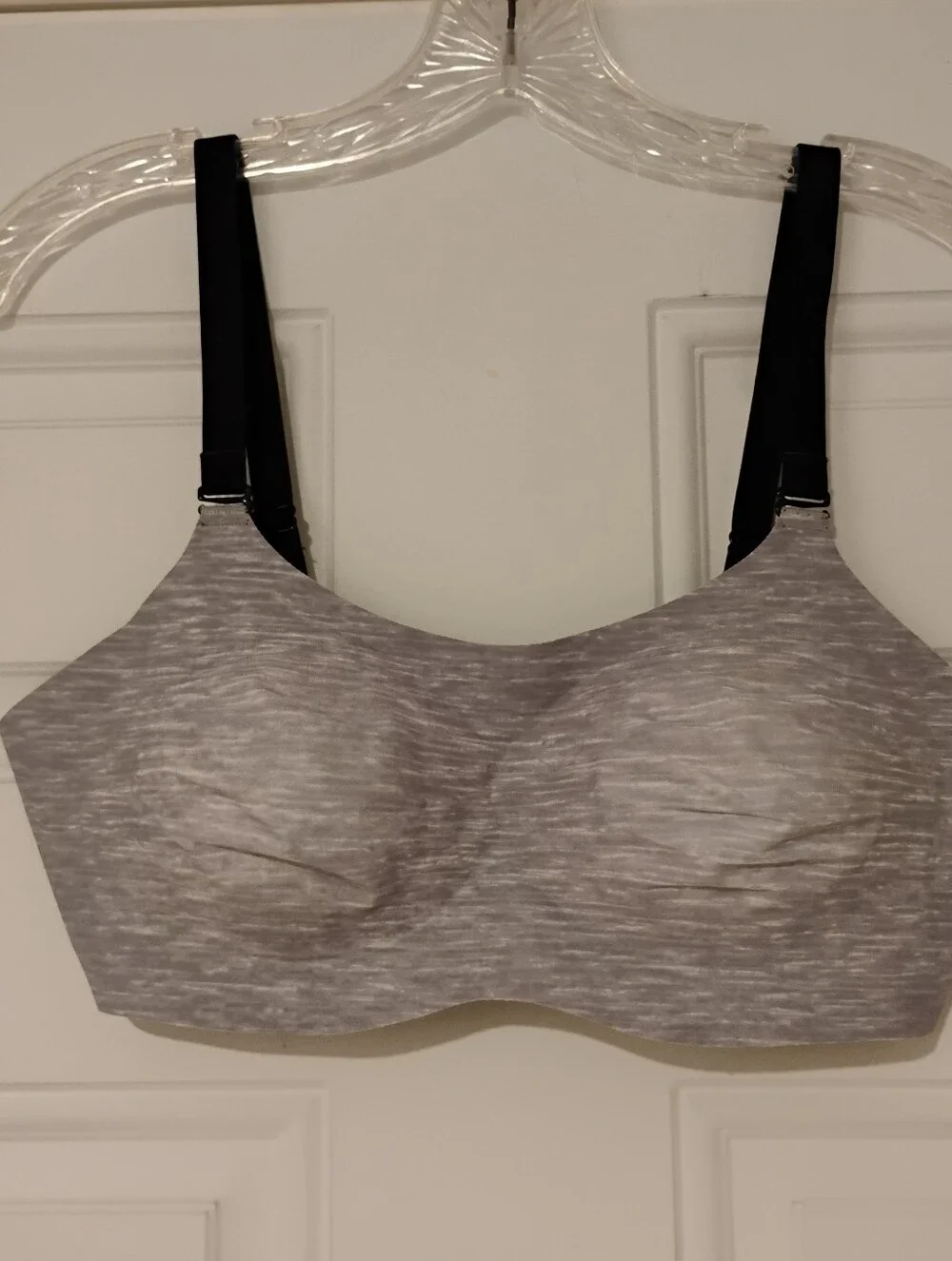 Knix Knixwear Wireless Evolution Bra Size 4 Black Gray Reversible 34C 34D 32D